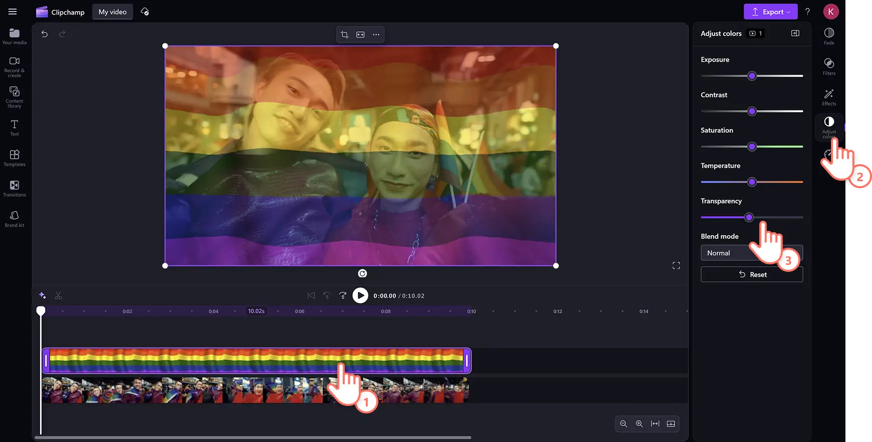 6h9posk03he3duzi8dzjqi Clipchamp video düzenleyicide Onur Ayı bayrak önizlemesini kullanan video.