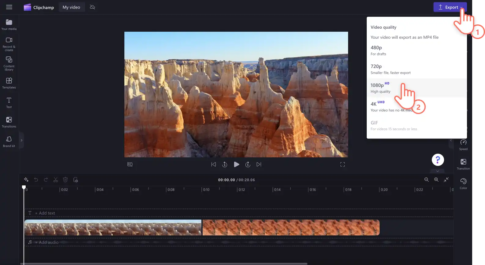 2048-42 Bir videoyu 1080p çözünürlükte kaydeden bir kullanıcının resmi.