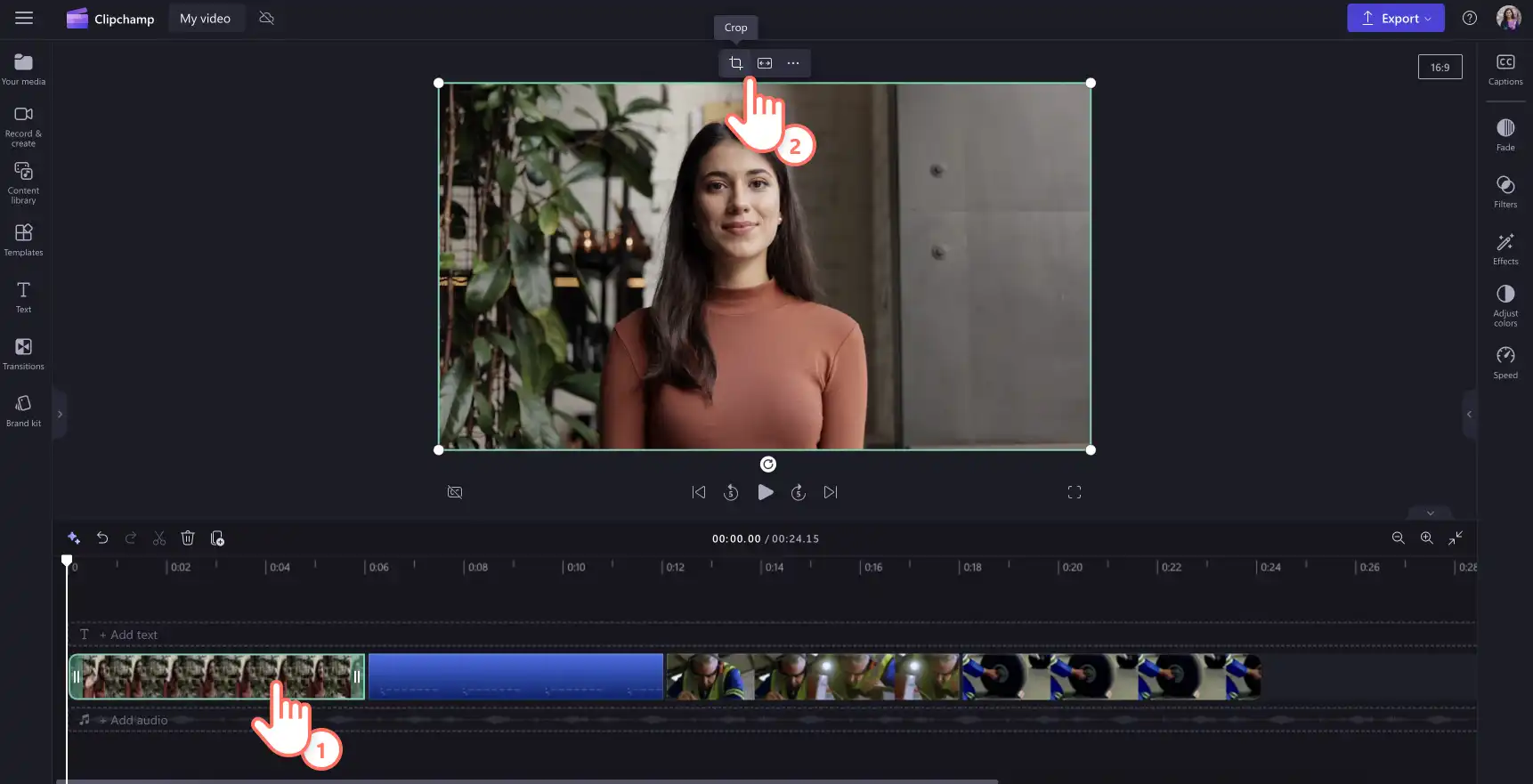 2048-49 Videoyu kırpan bir kullanıcının resmi.