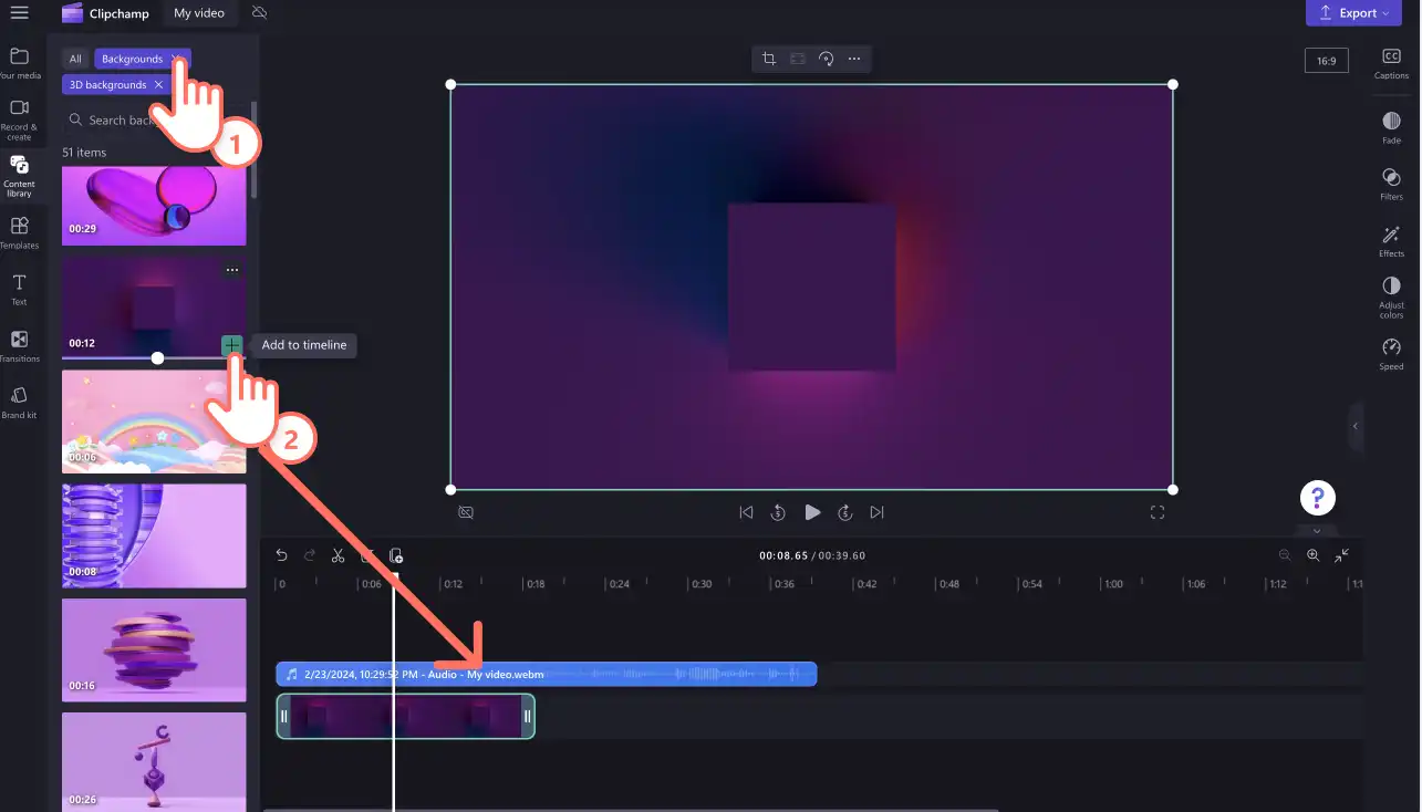 Ses görselleştirme ile bir pod videosu oluşturma - adım 2B